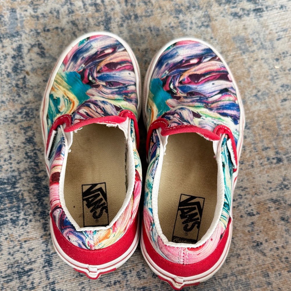Vans Kids' Customs Classic Slip-On Multicolor Swirl Sneakers - 12